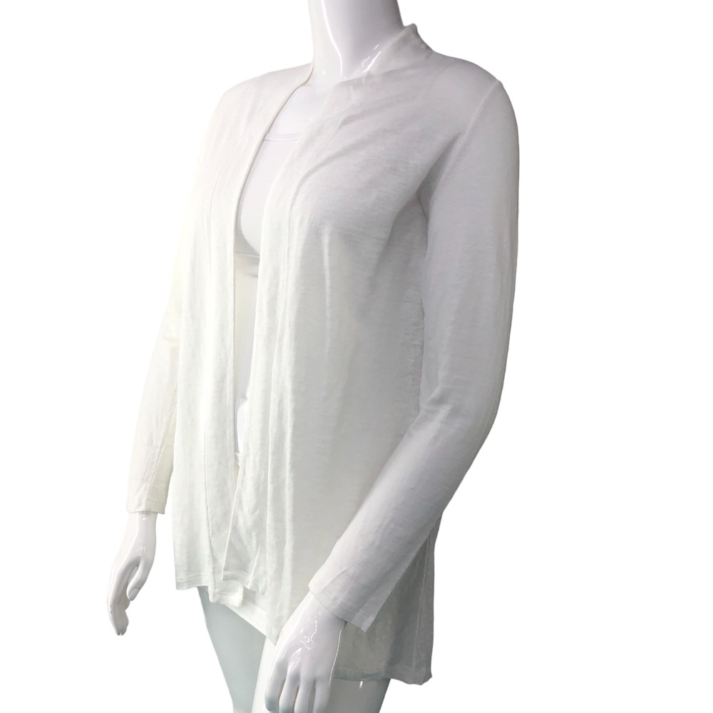White Linen Cardigan Womens Size S